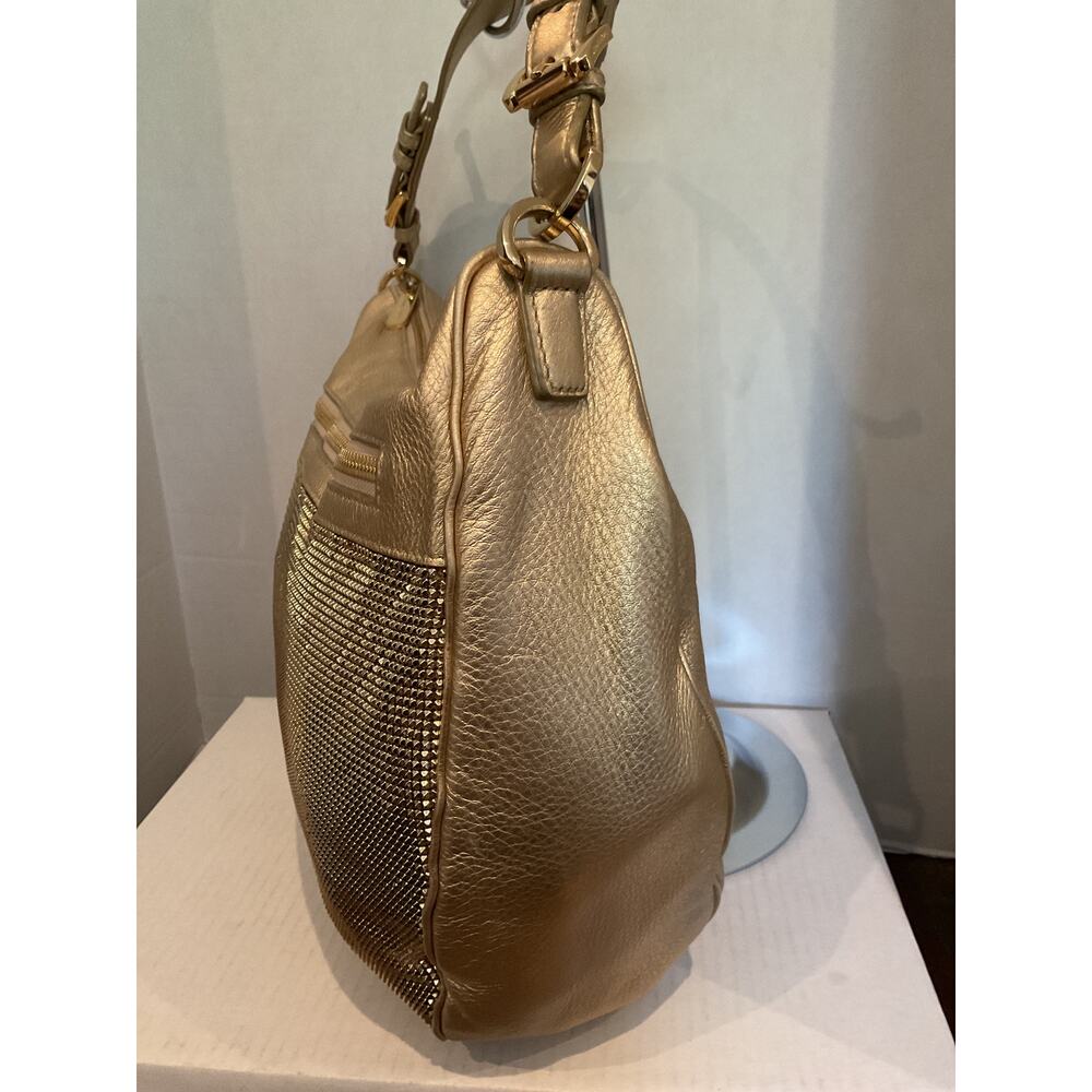 Michael Kors Large Gold Mess and Leather Hobo Shoulder Bag - Picture 10 of 12